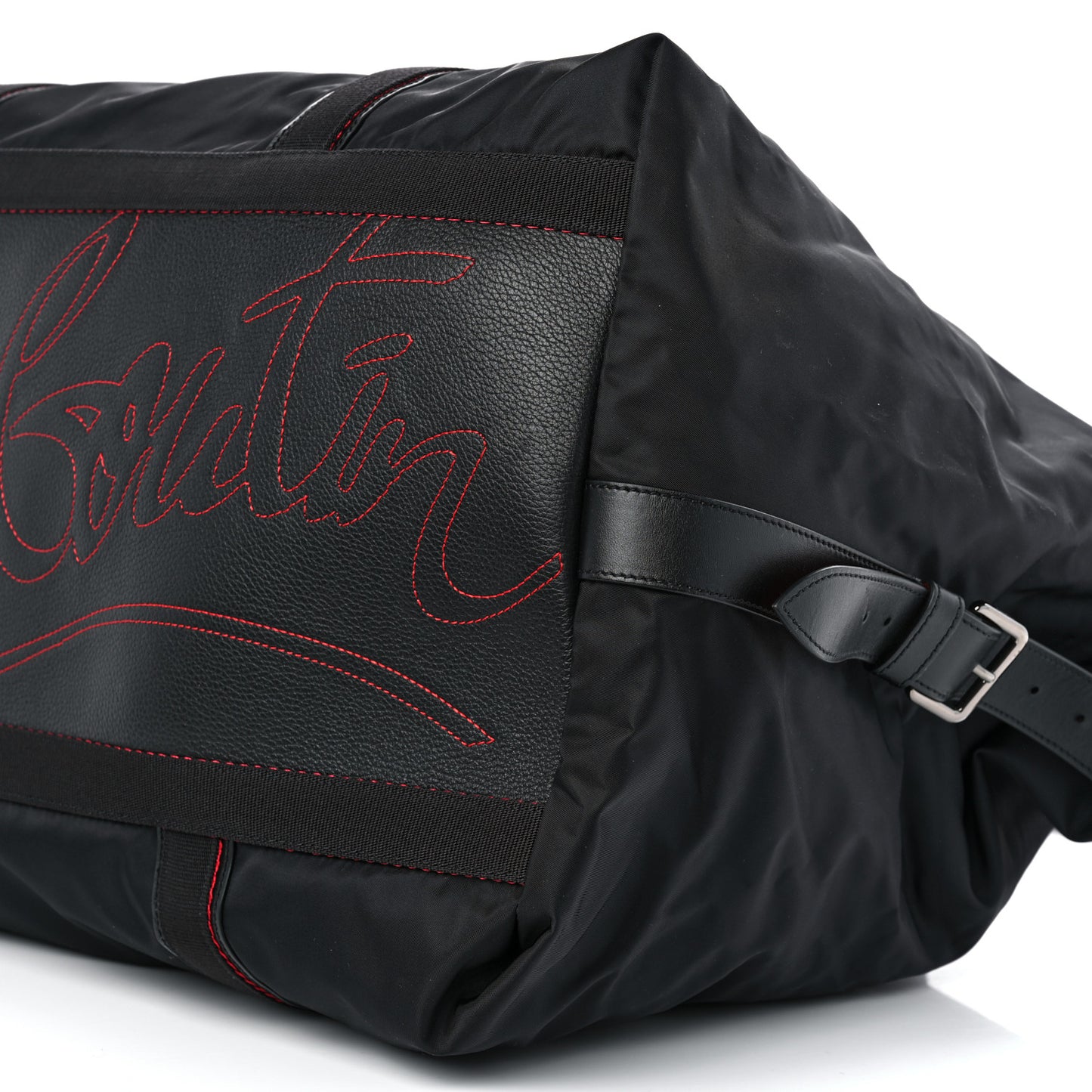 Nylon Calfskin Paris Loubcity Weekender Black Gunmetal