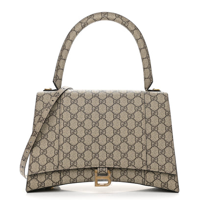 Balenciaga X GUCCI GG Supreme Monogram Medium Hourglass Top Handle Bag Beige Ebony 1 of 8