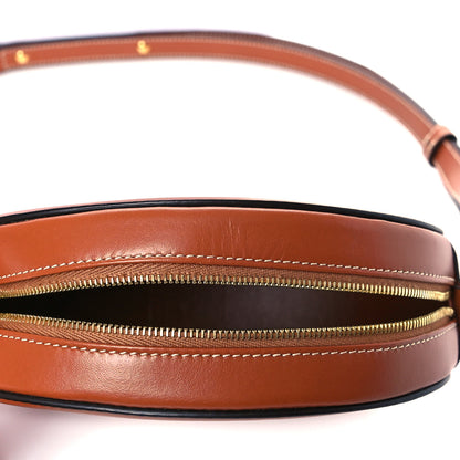 Celine Smooth Calfskin Cuir Small Triomphe Oval Crossbody Purse Tan 4 of 9