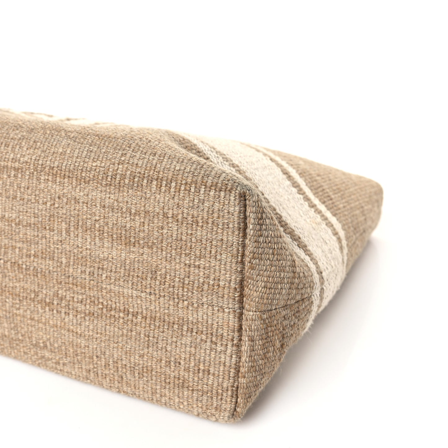 Textile Calfskin Horizontal Cabas Beige Tan