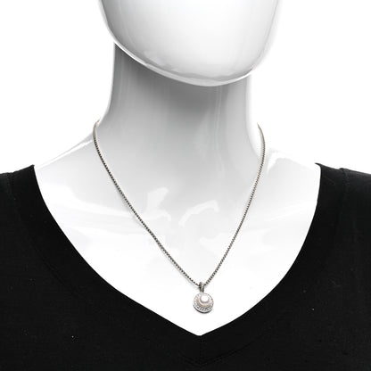 David Yurman Sterling Silver Diamond Pearl 8mm Cerise Pendant Necklace 2 of 4