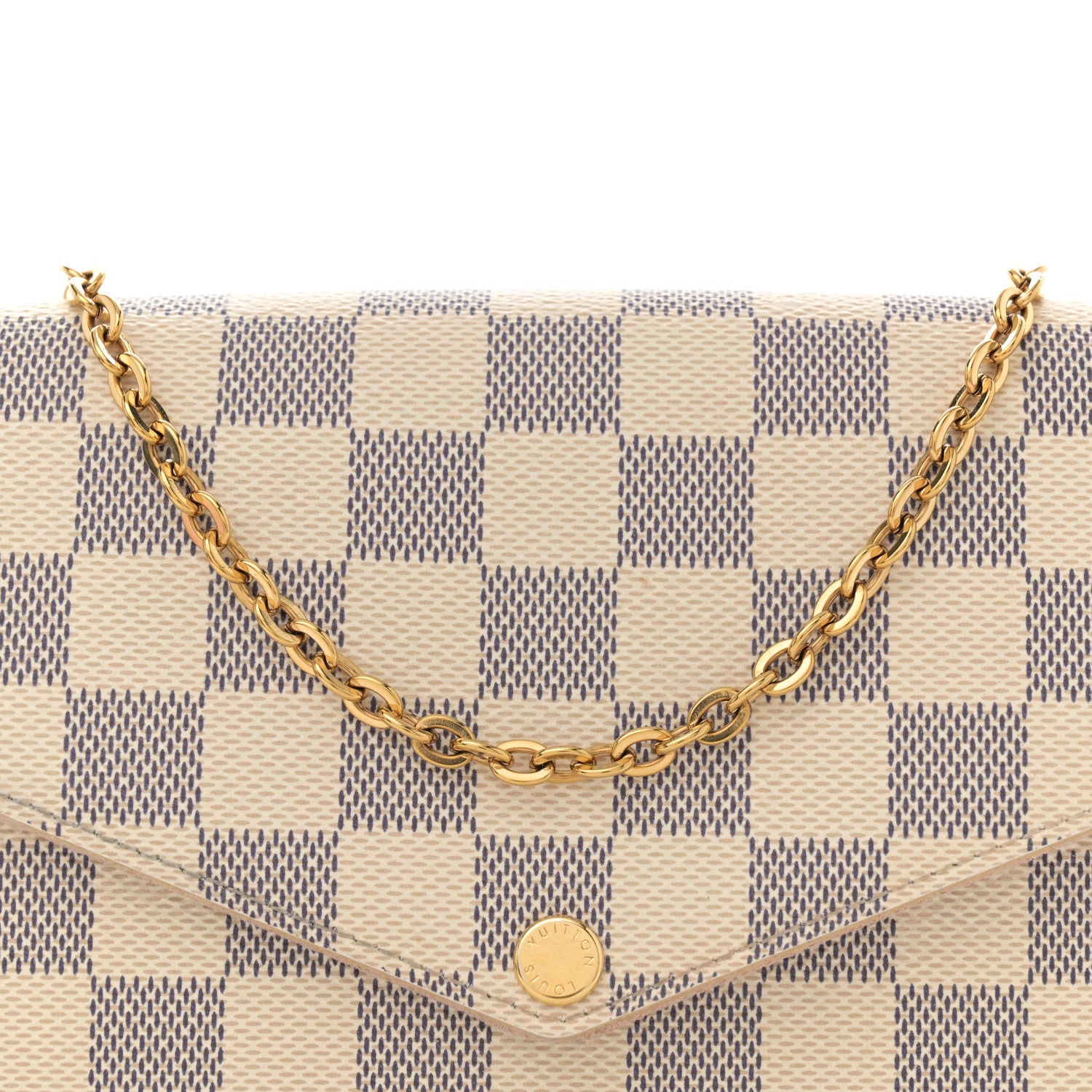 Louis Vuitton Damier Azur Pochette Felicie Chain Wallet Rose Ballerine 9 of 13