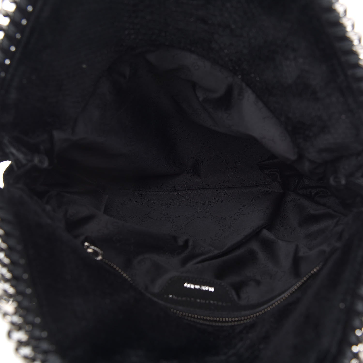 Stella McCartney Velvet Python Embossed Falabella Fold Over Tote Black 5 of 8