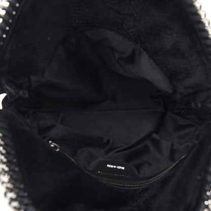 Stella McCartney Velvet Python Embossed Falabella Fold Over Tote Black 5 of 8