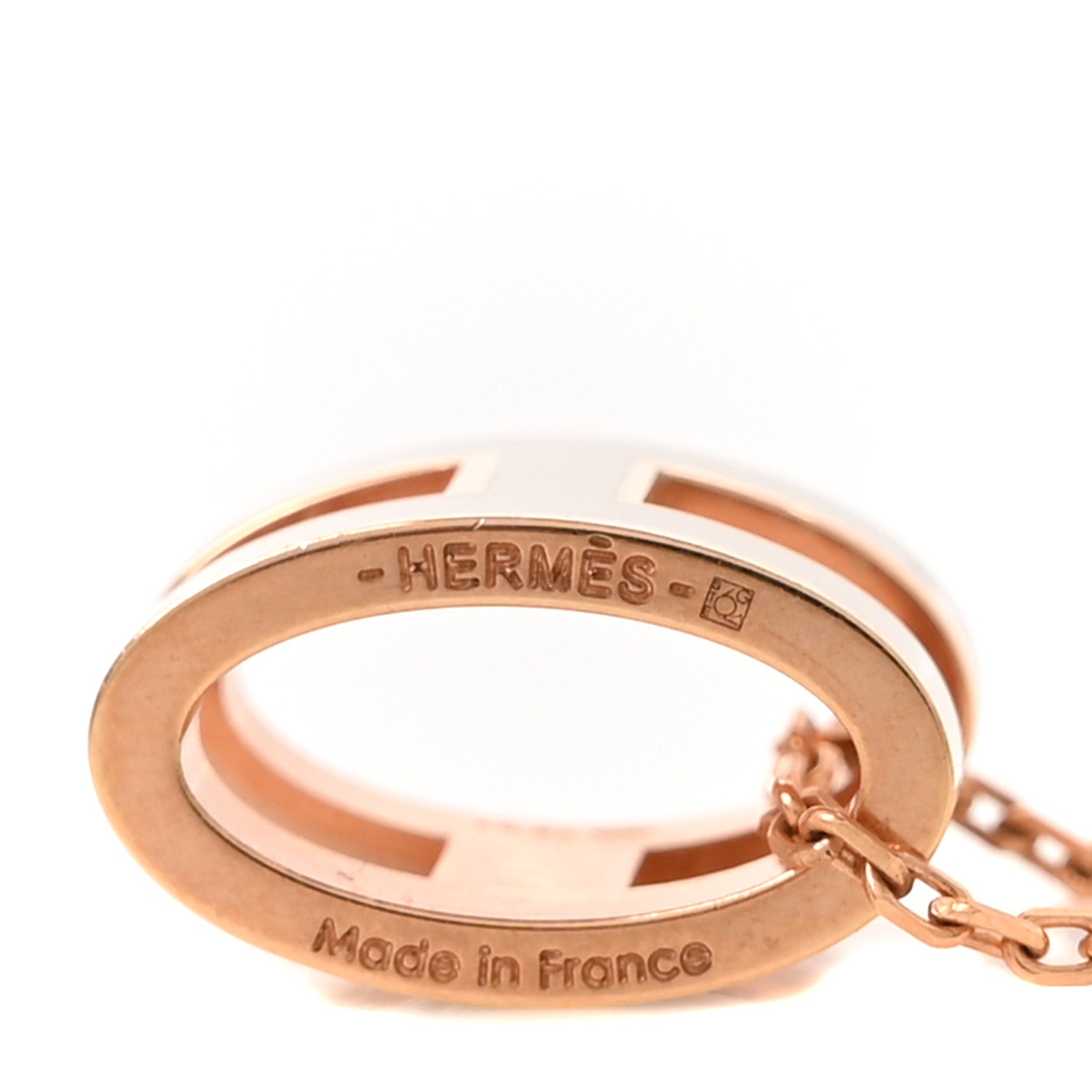 Hermes Lacquered Rose Gold Pop H Pendant Necklace Poudre 4 of 5
