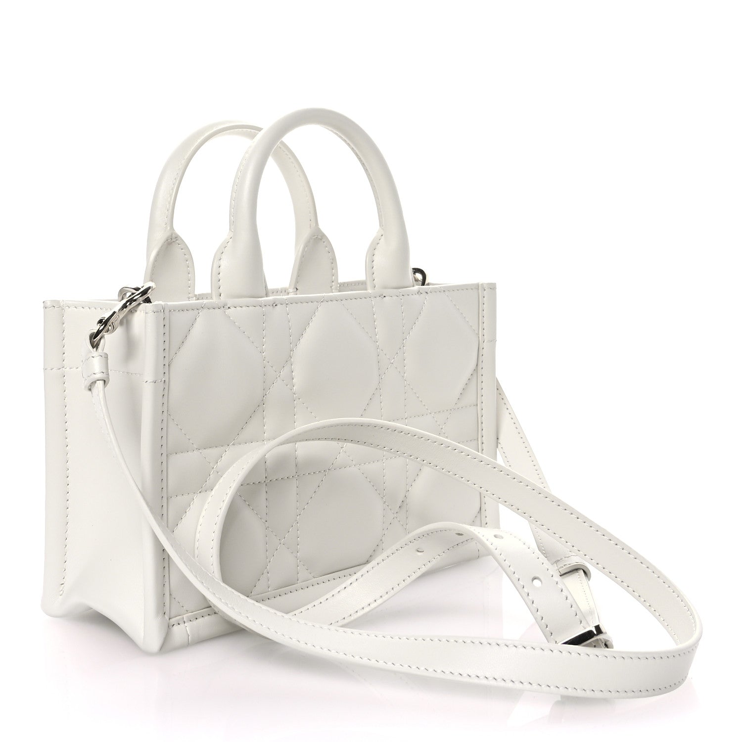 Christian Dior Calfskin Macrocannage Mini Book Tote White 3 of 11