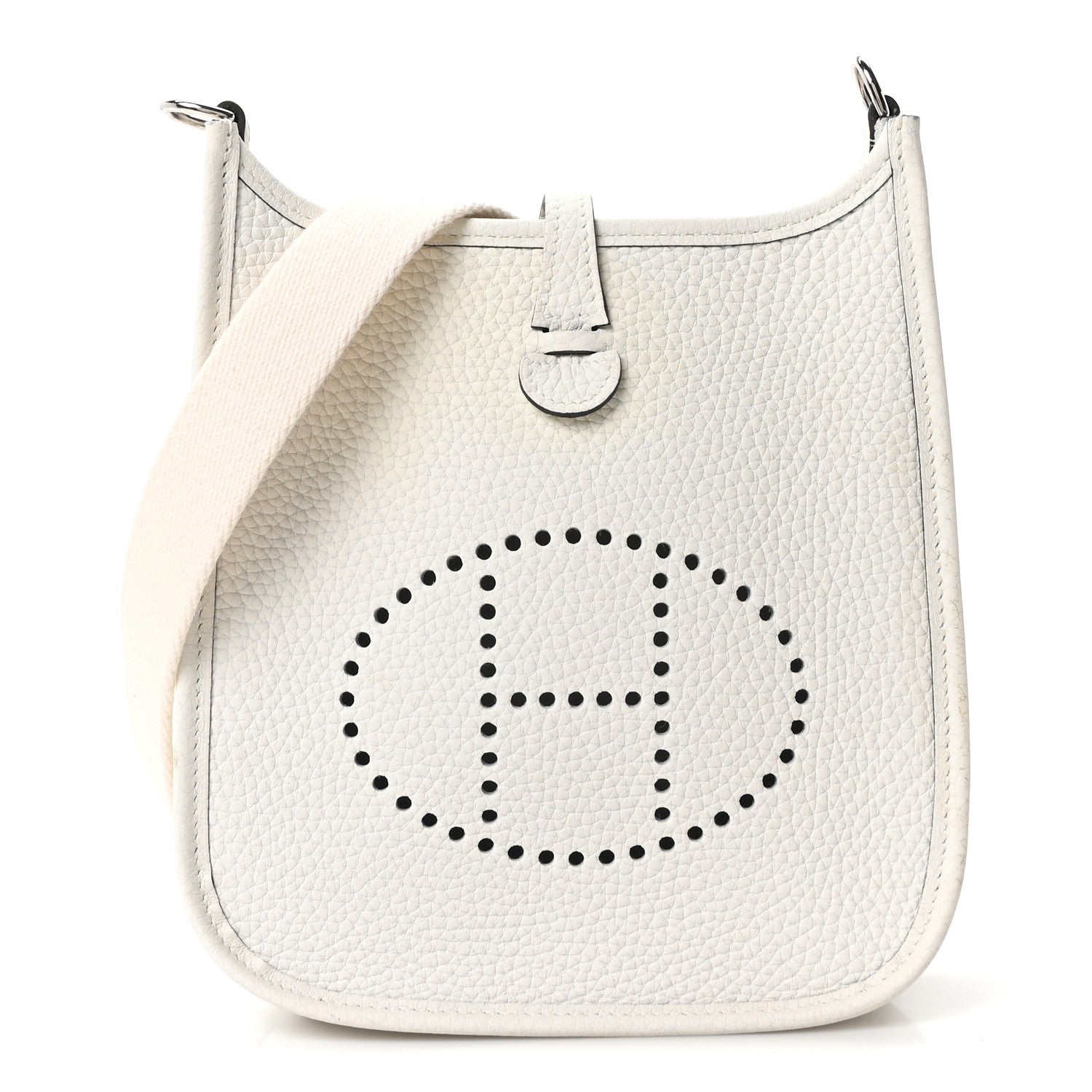 Hermes Taurillon Clemence Evelyne TPM New White 1 of 10