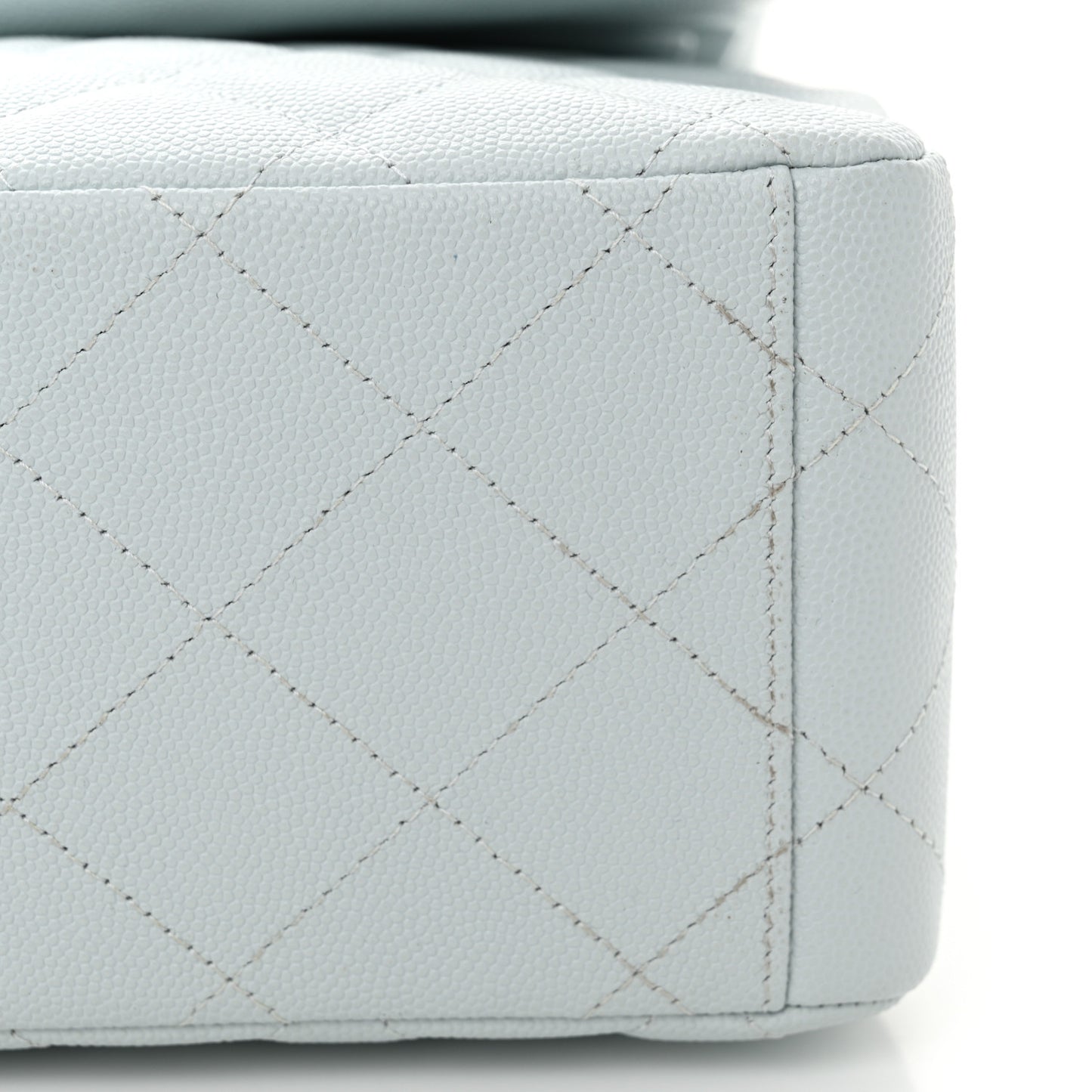 Caviar Quilted Maxi Double Flap Light Blue