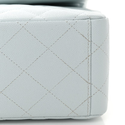 Chanel Caviar Quilted Maxi Double Flap Light Blue 11 of 11