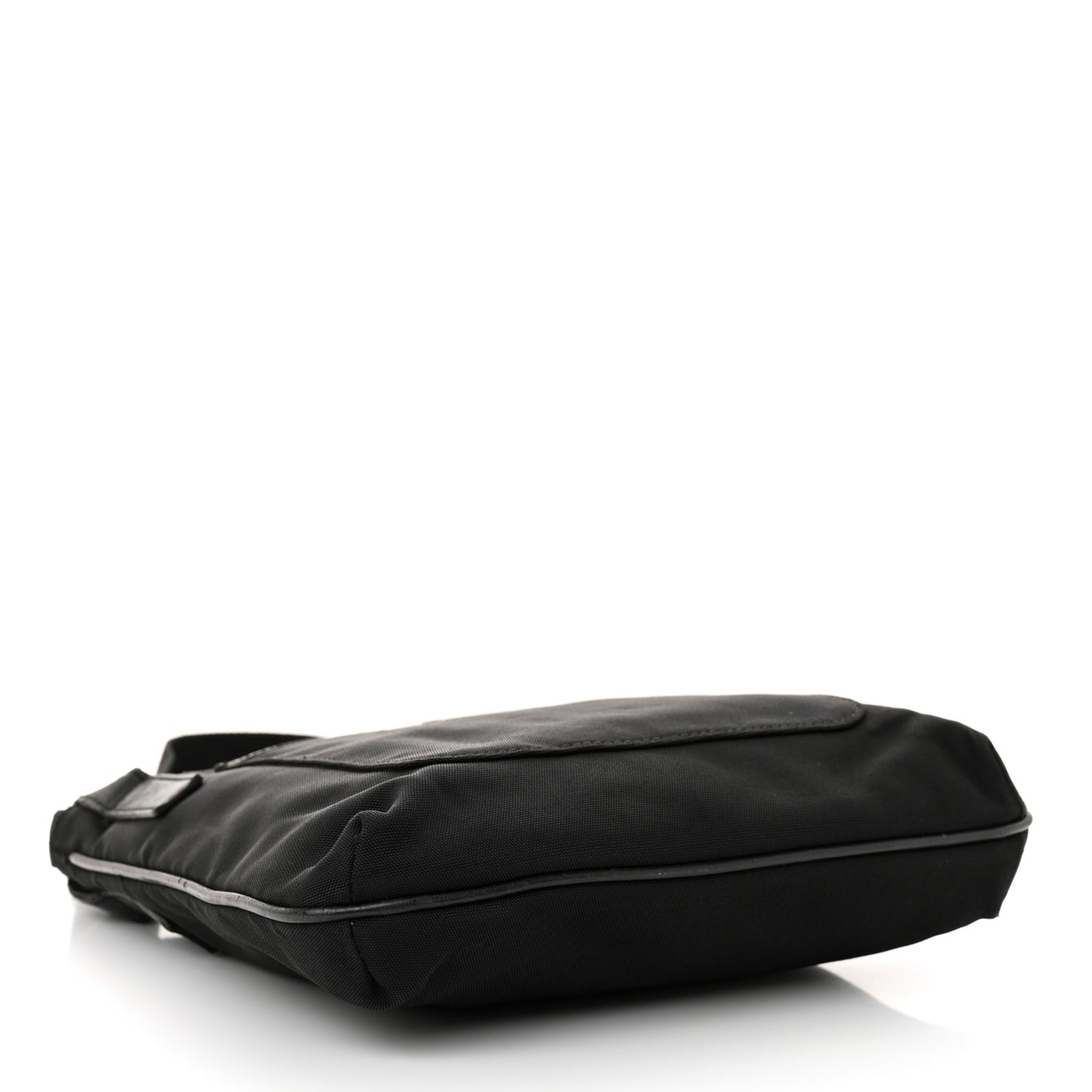 Canvas Flat Messenger Bag Black