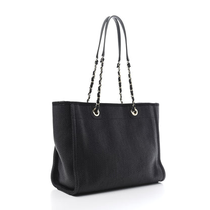 Chanel Mixed Fibers Calfskin Small Deauville Tote Black 3 of 10