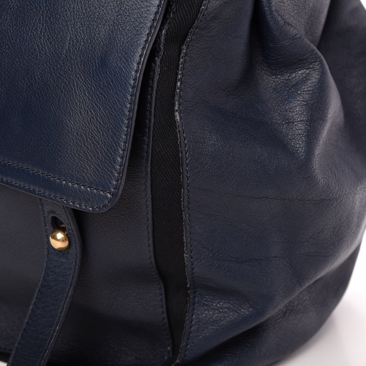 Calfskin Canvas Large Muse Two Navy