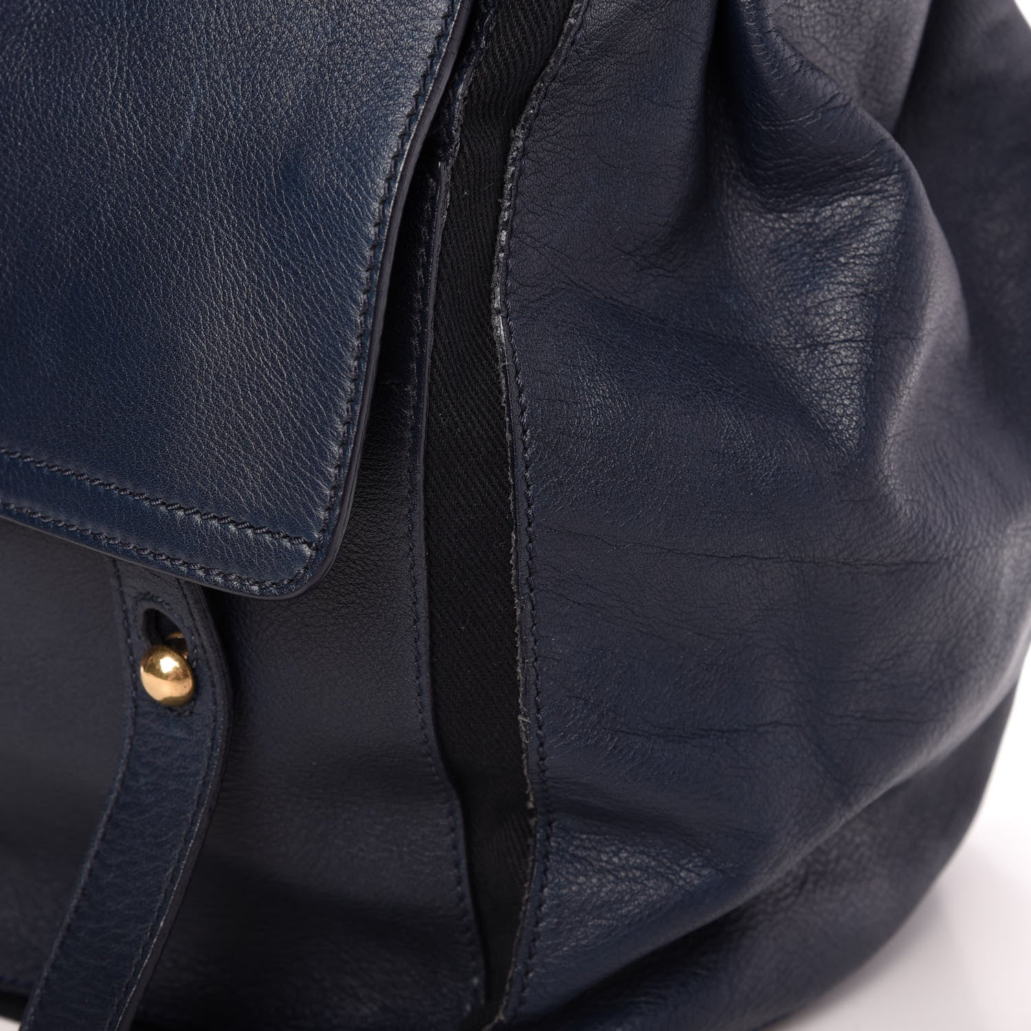 Saint Laurent Calfskin Canvas Large Muse Two Navy 11 of 13