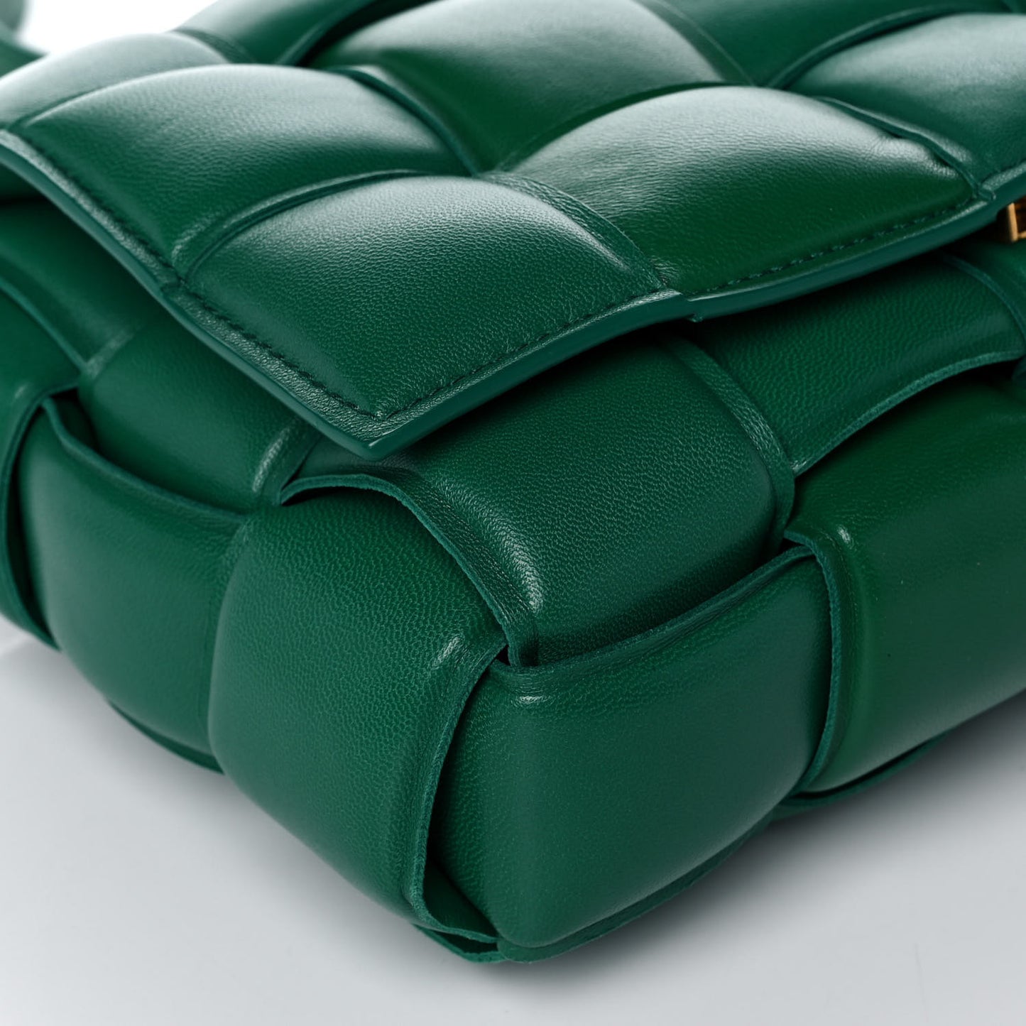 Nappa Maxi Intreccio Padded Cassette Crossbody Bag Racing Green