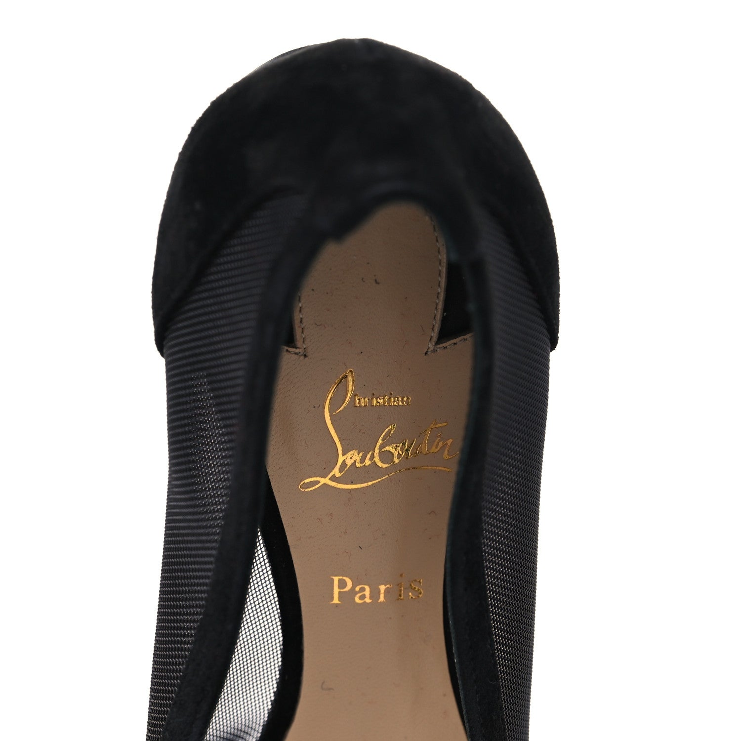 Christian Louboutin Veau Velours Rete Strass Galativi Flats 36 Black 7 of 7