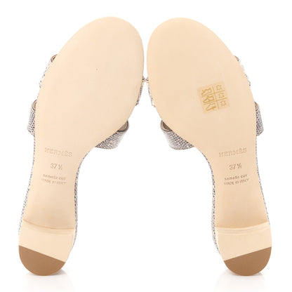 Hermes Lizard Oasis Sandals 37.5 Ombre 5 of 8