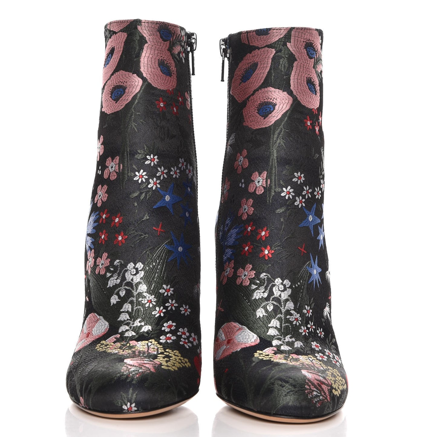 Brocade Camugarden Embroidered Short Boots 36.5 Nero Black