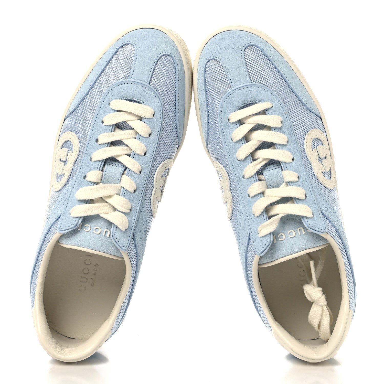 Gucci Suede Mesh Womens G75 Sneakers 36 Blue 2 of 10