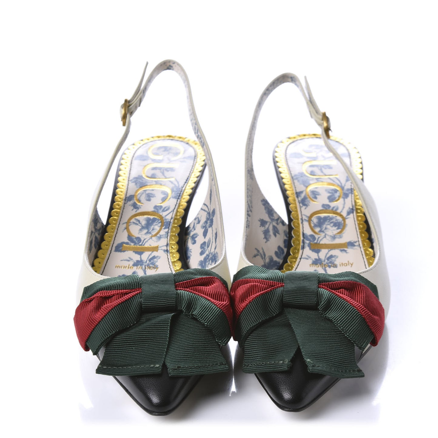 Malaga Kid Web Bow Jane Low Heel Slingback Pumps 36 Off White