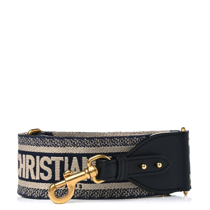 Christian Dior Canvas Embroidered Shoulder Strap Blue 1 of 4