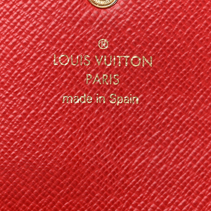 Louis Vuitton Damier Ebene Emilie Wallet Red 7 of 8