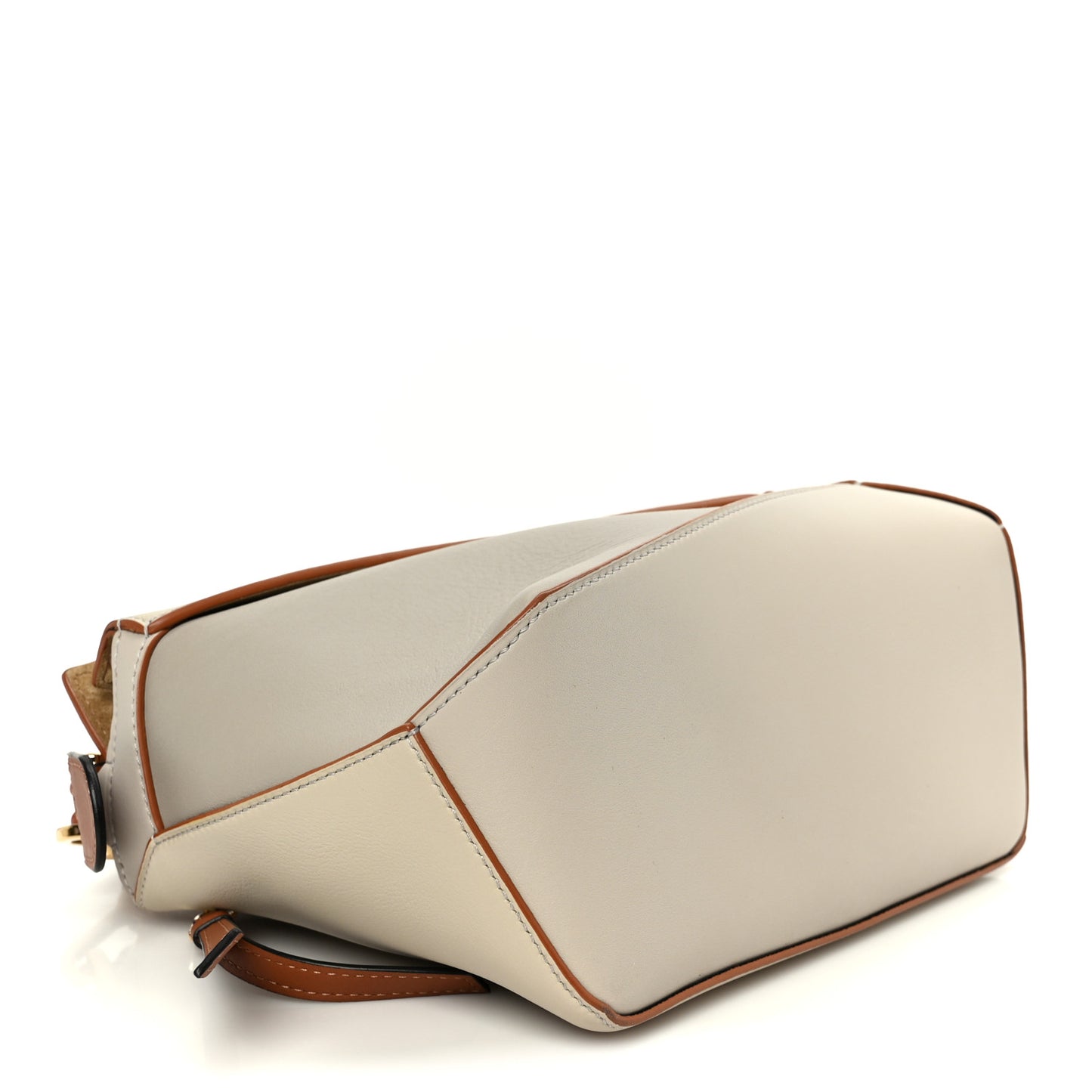 Calfskin Small Puzzle Edge Bag Ghost Soft White