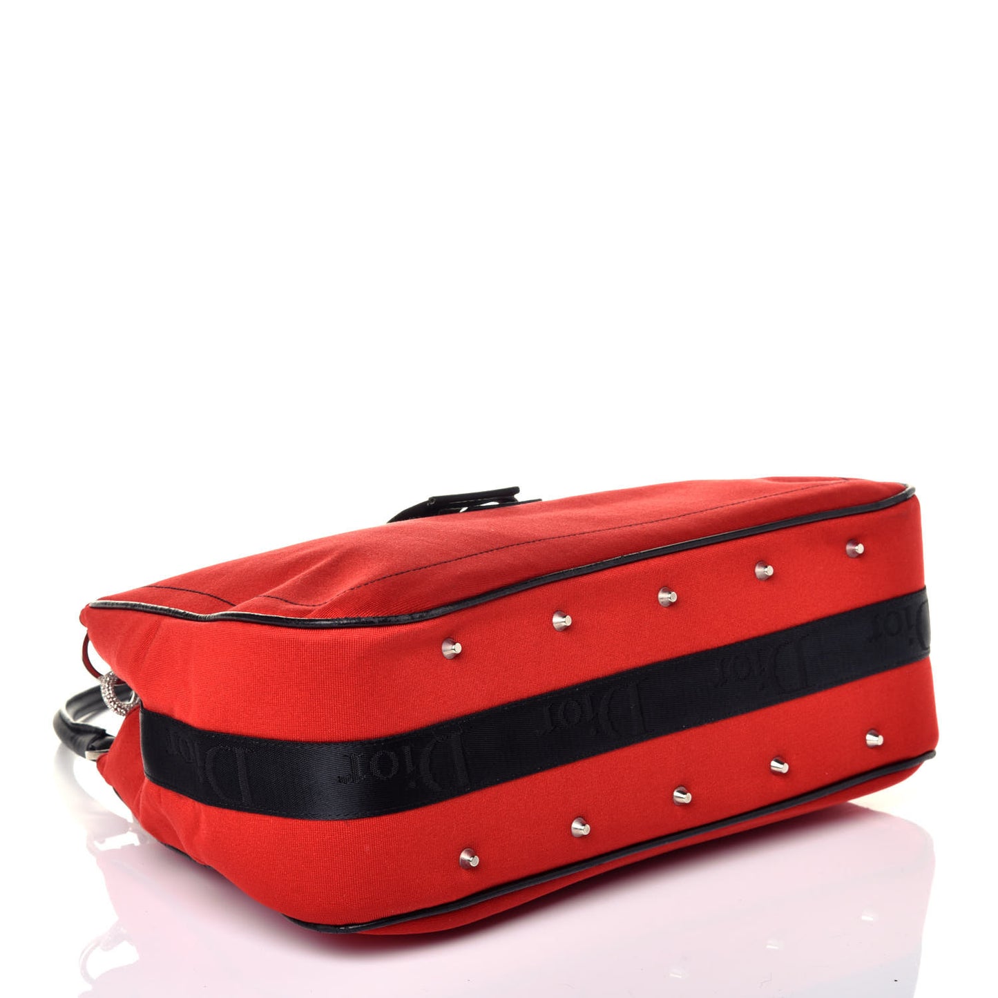 Satin Crystal Hardcore Shoulder Bag Red