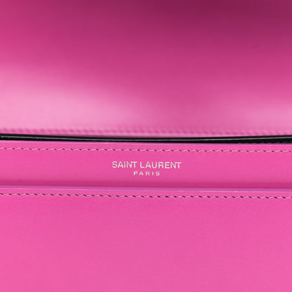 Saint Laurent Smooth Calfskin Monogram Cassandra Clasp Bag Electric Fuchsia 7 of 12