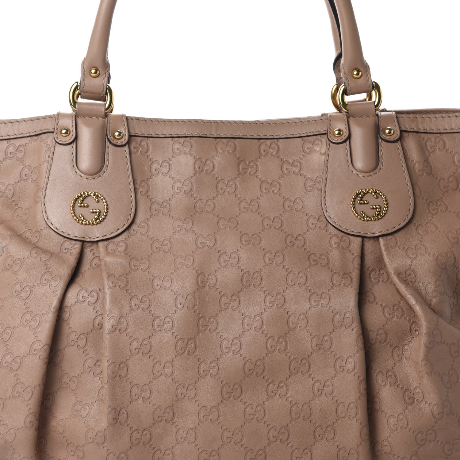 Gucci Guccissima Large Scarlett Stud Tote Dusty Rose 16 of 17