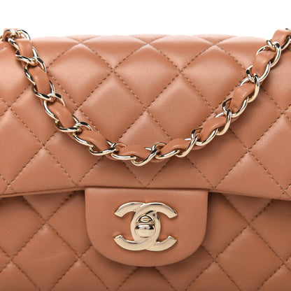 Chanel Lambskin Quilted Mini Rectangular Flap Brown 10 of 10