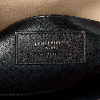 Saint Laurent Sheepskin Matelasse Chevron Monogram Medium College Bag Dark Beige 8 of 12