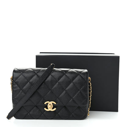 Chanel Shiny Caviar Quilted Large Chain Melody Flap Black 11 of 11