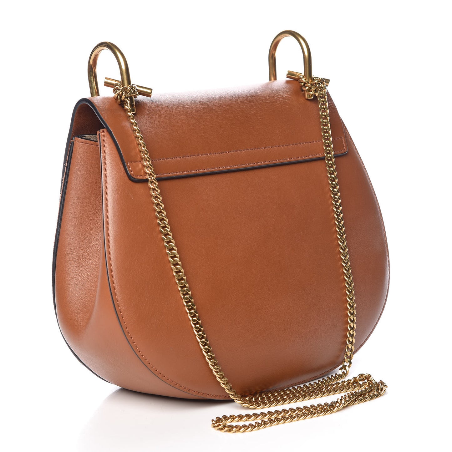 Calfskin Suede Rainbow Patchwork Drew Shoulder Bag Caramel