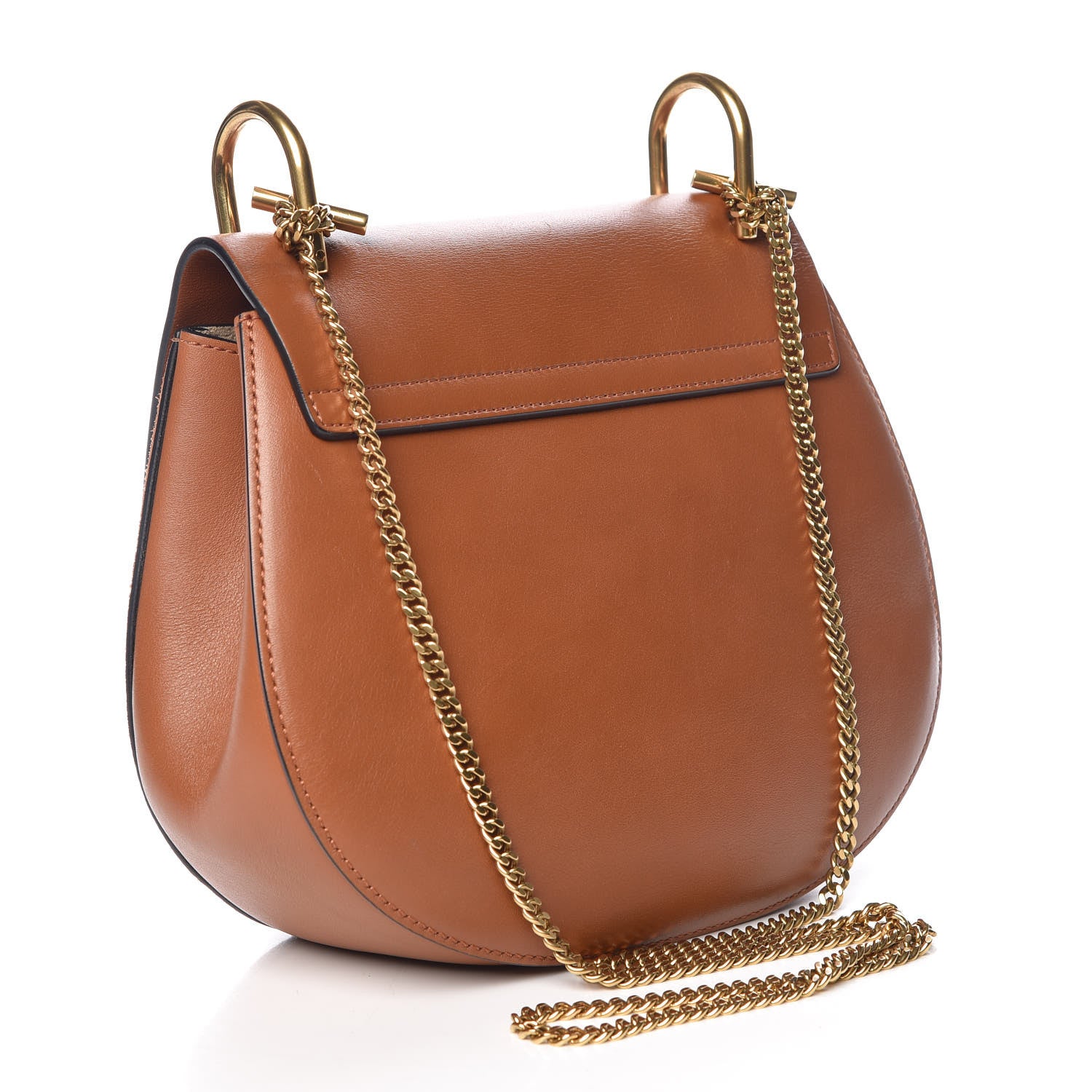Chloe Calfskin Suede Rainbow Patchwork Drew Shoulder Bag Caramel 3 of 12
