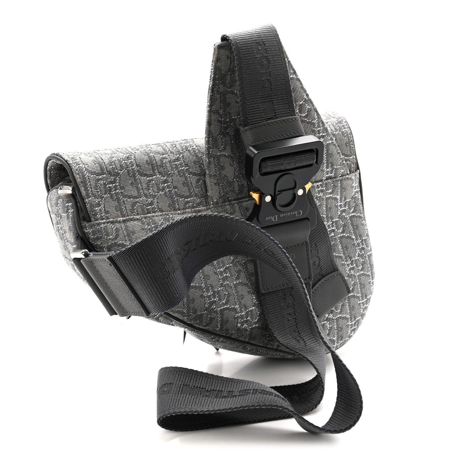 Christian Dior Oblique Mens Saddle Bag Grey 2 of 9