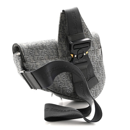 Christian Dior Oblique Mens Saddle Bag Grey 2 of 9