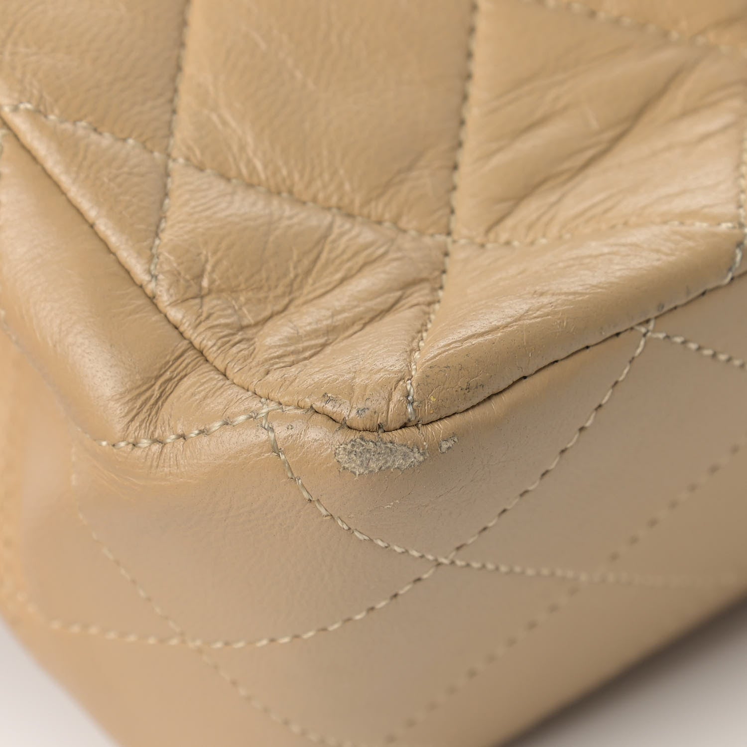 Chanel Lambskin Quilted Medium Double Flap Beige 11 of 14