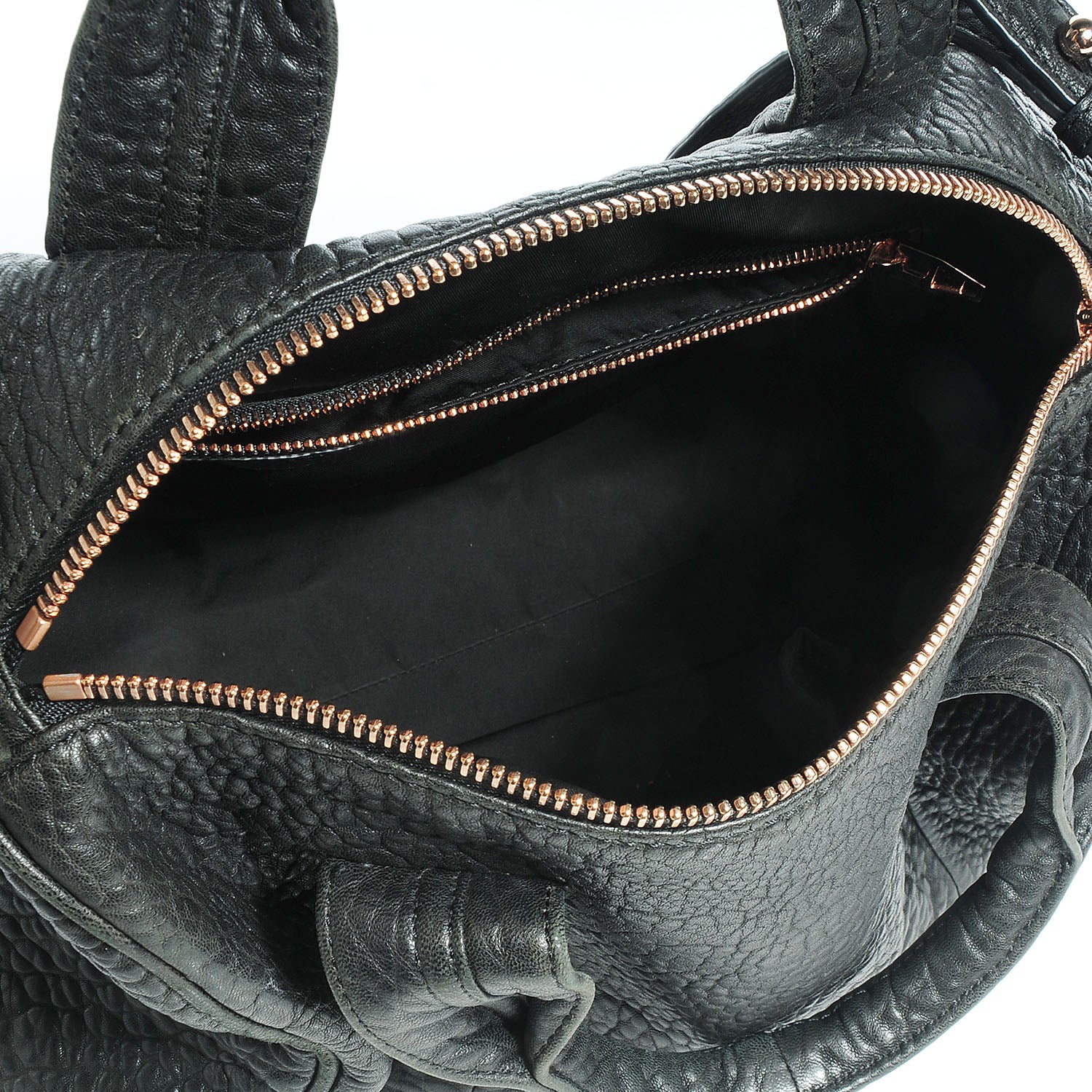 Alexander Wang Pebbled Lambskin Rocco Black with Rose Gold Hardware 5 of 7