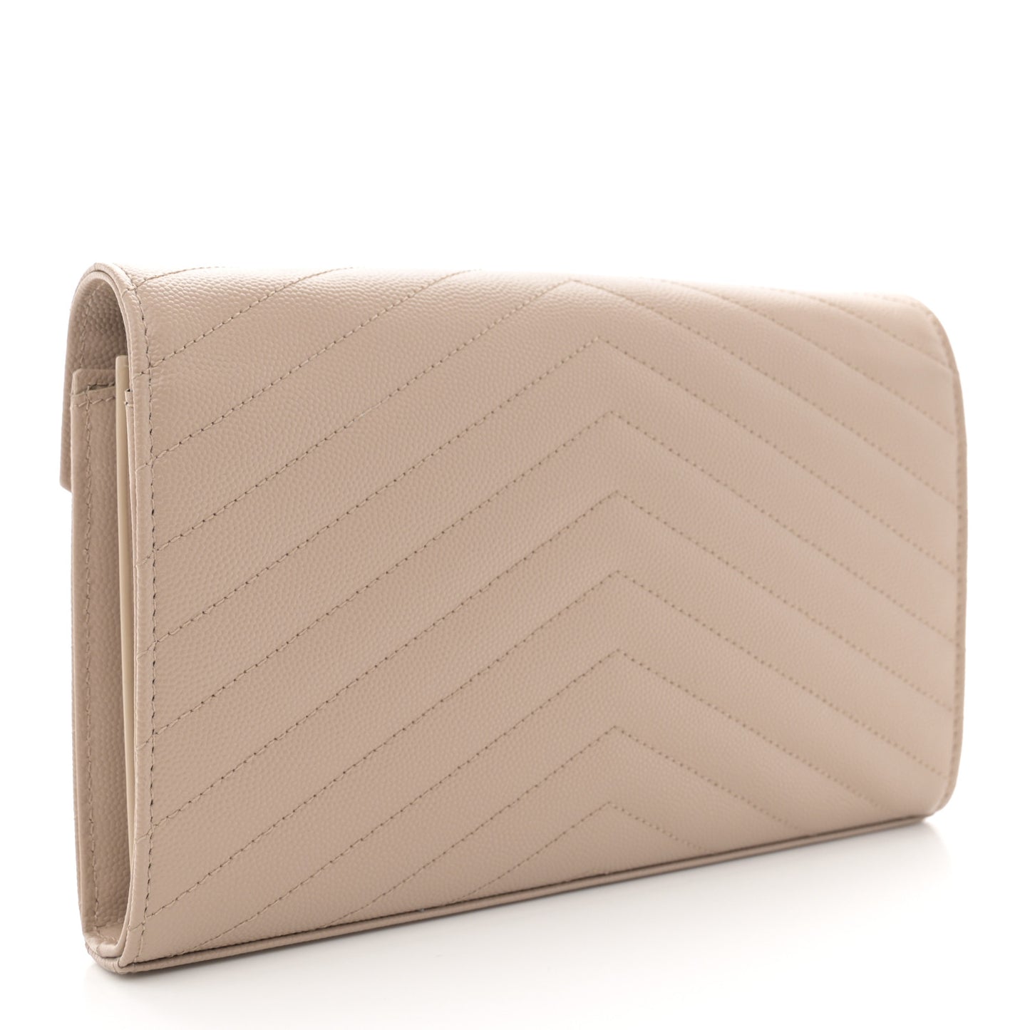 Grain De Poudre Matelasse Chevron Monogram Chain Wallet Nude Powder