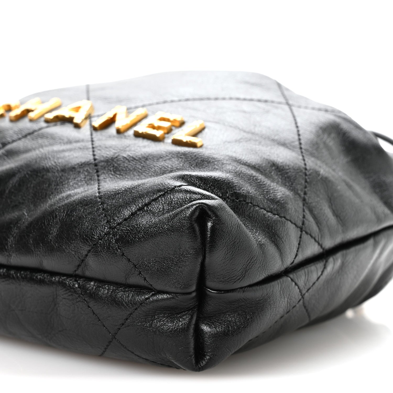 Chanel Shiny Crumpled Calfskin Quilted Pearl Mini Chanel 22 Black 10 of 10
