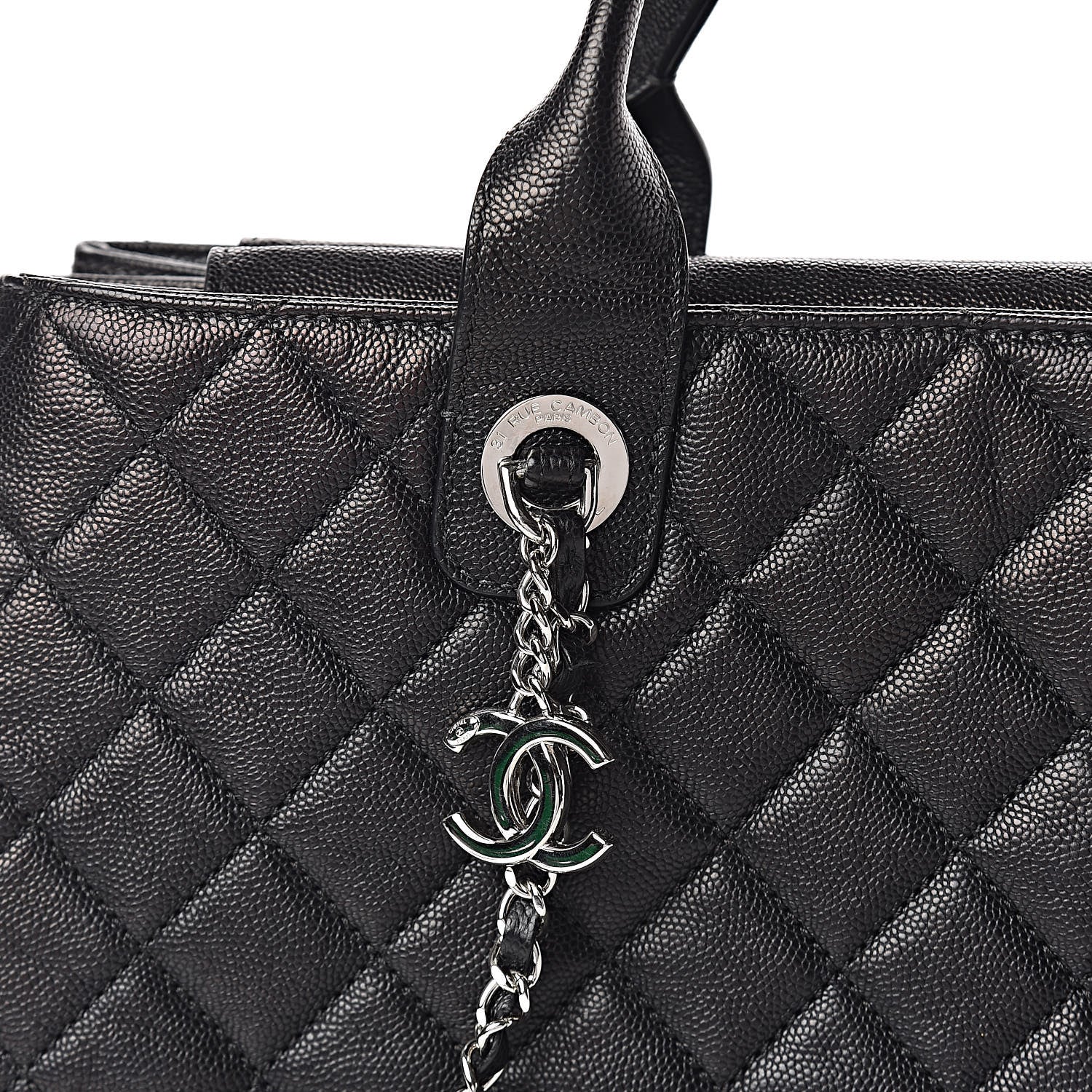 Chanel Caviar Quilted Large Urban Companion Top Handle Shopping Tote Black 12 of 13