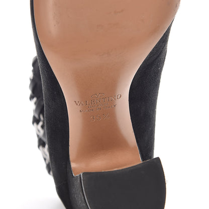 Valentino Garavani Suede Ankle Chain Boots 35.5 Black 6 of 15