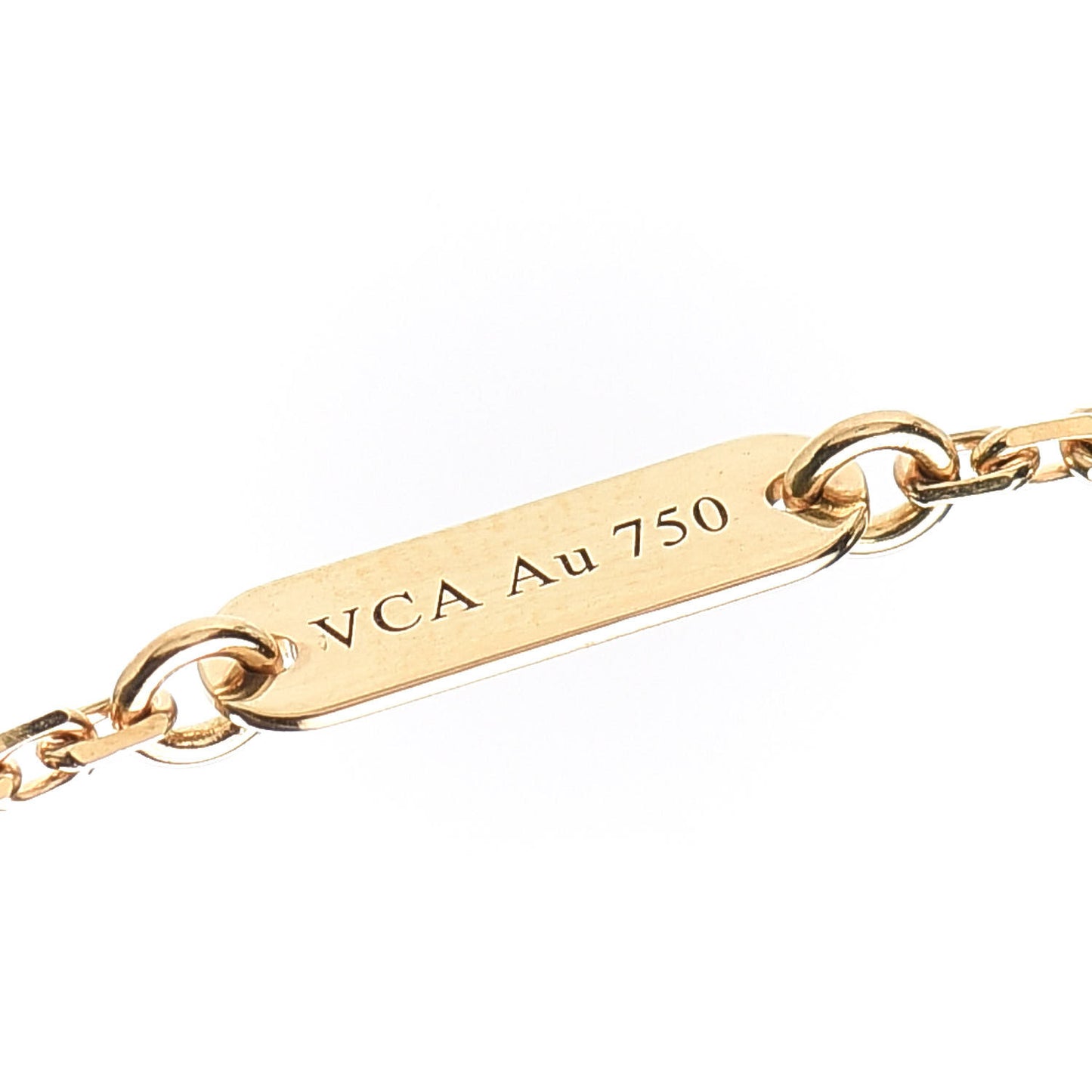 18K Yellow Gold Carnelian Vintage Alhambra Pendant Necklace