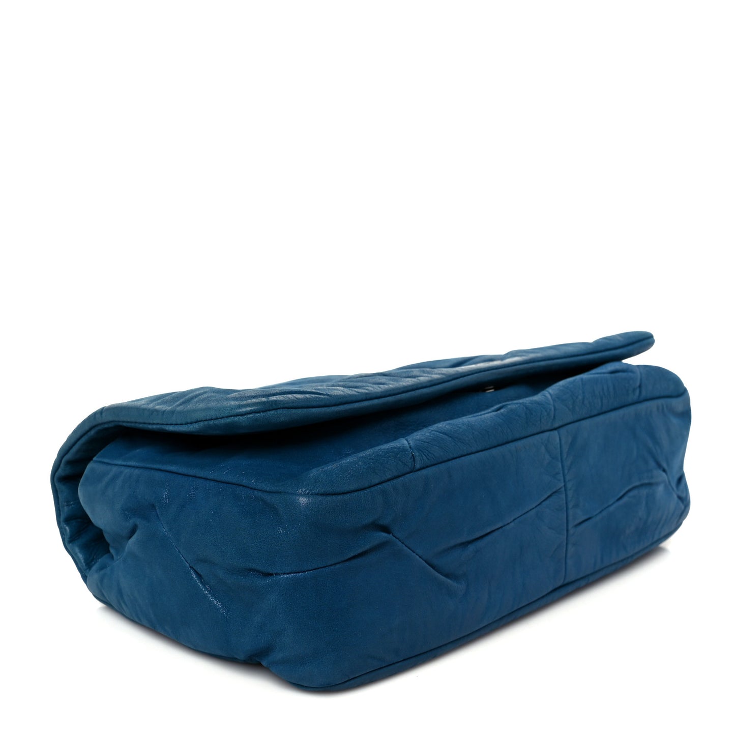 Iridescent Calfskin Glint Flap Blue