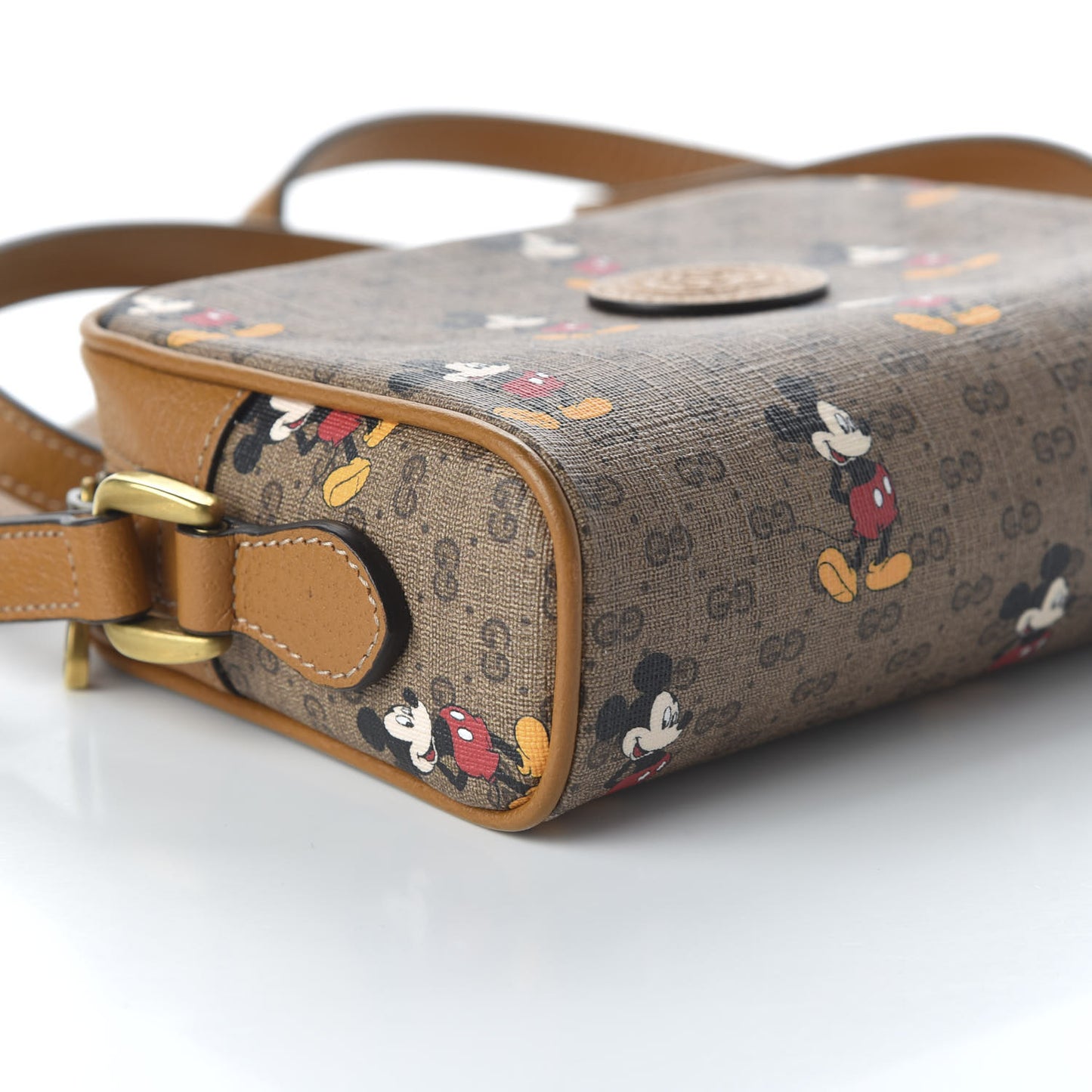 X DISNEY Mini Vintage GG Supreme Monogram Mickey Mouse Shoulder Bag Beige Vintage Sun Oil