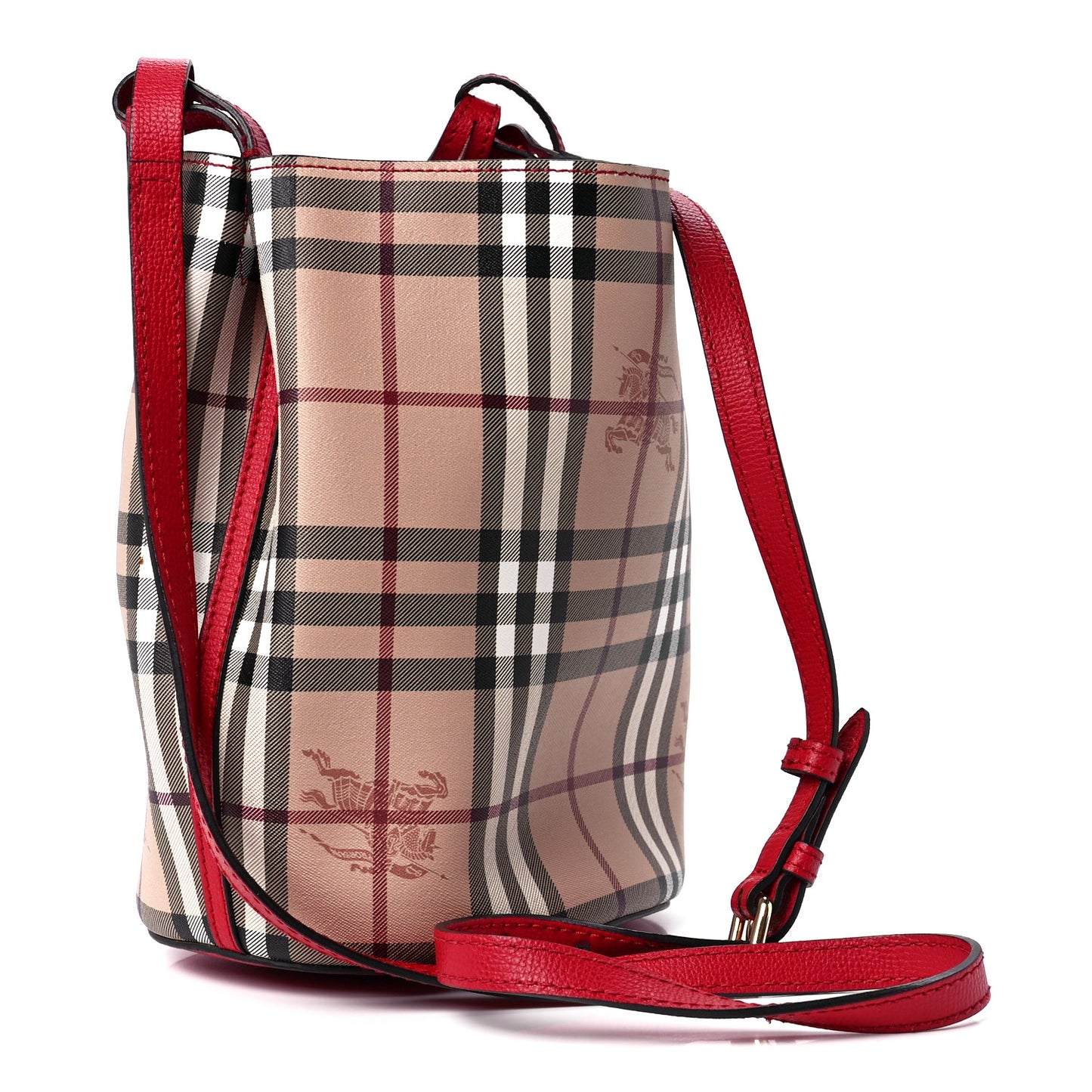 Haymarket Check Colours Small Lorne Bucket Crossbody Poppy Red