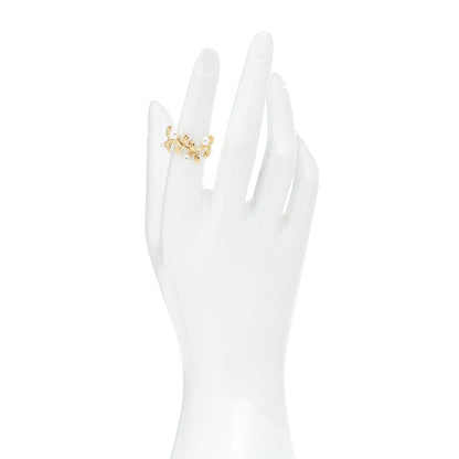 Mikimoto 18K Yellow Gold Akoya Pearl 4.5-5mm Leaf Ring 53 6.25 2 of 4