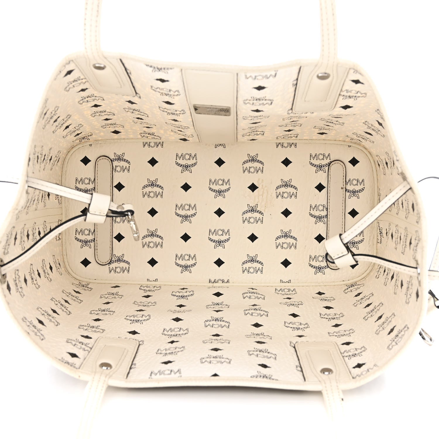 MCM Visetos Medium Liz Reversible Shopper Tote White 15 of 22