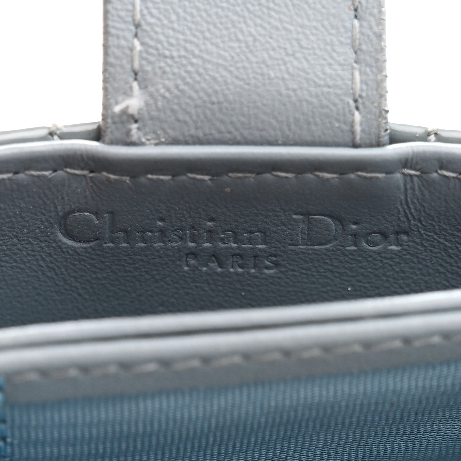 Christian Dior Patent Cannage Lady Dior 5 Gusset Card Holder Cloud Blue 6 of 8