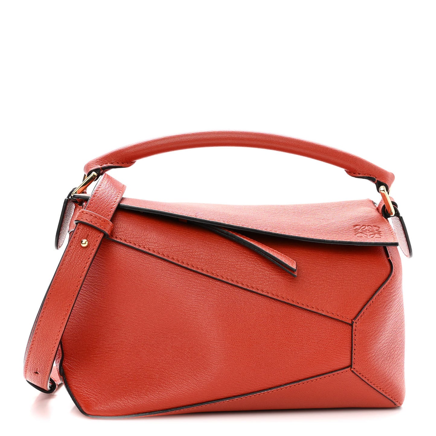 Goatskin Small Puzzle Bag Orange